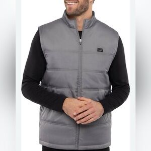 NWOT Travis Mathew Men's Medium M Cold Heart 2.0 Quilted Puffer Golf Vest Grey